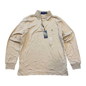 Polo Ralph Lauren Mens Polo Shirt New Medium Brown Classic Fit Pony Long Sleeve
